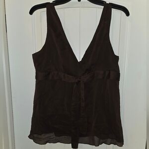 GAP Brown Sleeveless Blouse With Tie In Back NWOT